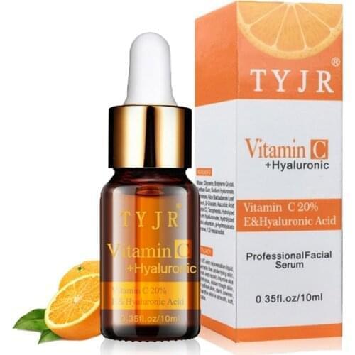 TYJR 100% Pure Vitamin C Serum Liquid Freckle Removal Acne Scar Hyaluronic Acid Anti-wrinkle Vc Face Serum Oil Fade Dark Circles