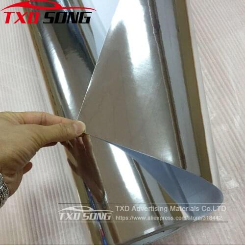 High stretchable mirror silver Chrome Mirror flexible Vinyl Wrap Sheet Roll Film Car Sticker Decal Sheet 7 Sizes for choice