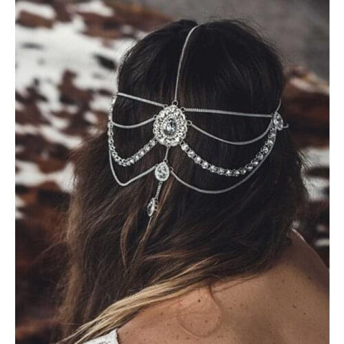 XR-051 Crystal Diamante head band hair jewelry wedding bridal head Jewelry, birthday boho