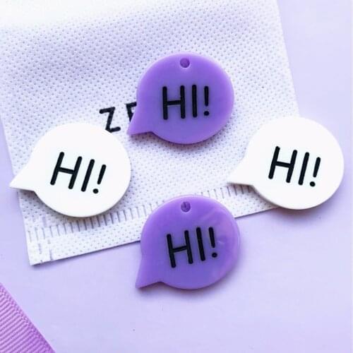 ZALEBABA 10pcs resin Hi letters necklace charms very cute keychain pendant necklace pendant for DIY earring