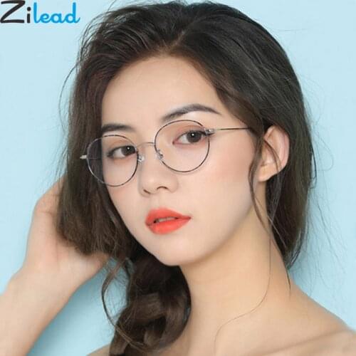 Zilead Metal Round Finished Myopia Glasses For Women&Men Ultralight Prescription Shortsighted Glasses Eyeglasses Unisex