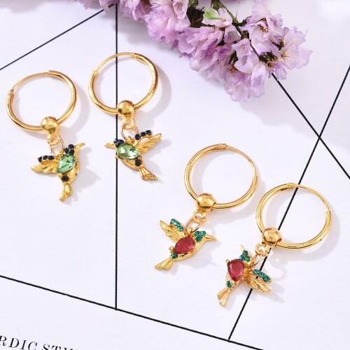 1 Pairs of Hummingbird Fashion Temperament Cute Street Style Earrings Female Earring Threader Long Pendant Tassel Hanging Hot