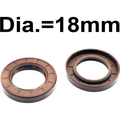 1PC 2PC ID 18 MM Viton Oil Seal Skeleton Brown Fluoro FKM Fluorine Rubber Hydrauli Spring U Lip TC Ring Gasket 18x26x7 18x28x10