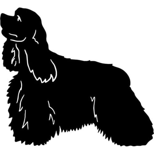 14*12.7CM American Cocker Spaniel Animal Car Sticker Cute Pet Dog Car Styling Decorative Decals Black/Silver C6-0710