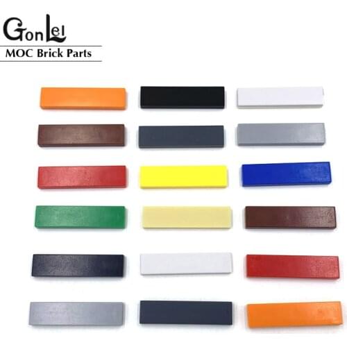 150Pcs/Lot MOC Brick Parts 1x4 Groove Flat Tile Building Blocks Parts DIY Educational Creative gift Compatible 2431 91143 Toys