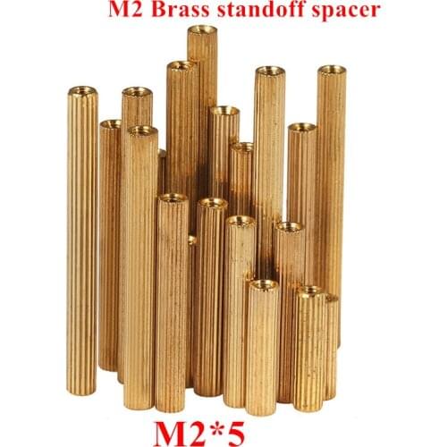 200pcs M2*5 Brass standoff spacers Round brass pillar Thread M2 Female female Spacing Screws