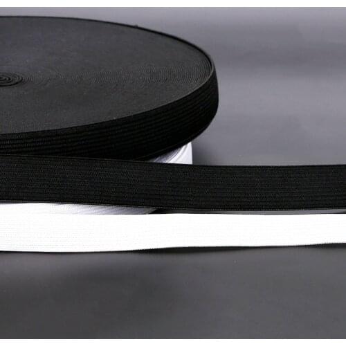 5Yards 6mm/8mm Black/White Nylon Webbing Flat Thin Wide Elastic Trim Band For Bags/Garment/Home Textile Sewing Accessories