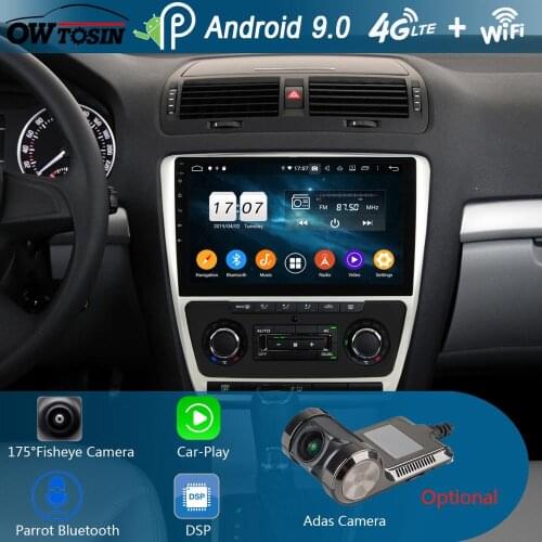 10.1" IPS 8Core 4G+64G Android 9.0 Car DVD Player For Skoda Octavia A5 2007 2008 2009 2010 2012 2013 2014 GPS Radio Stereo DSP