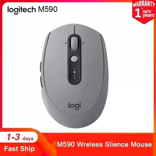 Logitech - M590 Silent Optical Mouse, Bluetooth Wireless, 1000 DPI, Multi-Device Workflow, for Office, PC, Laptop
