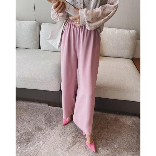 2021 Womens Pink Wide Leg Pants Za Woman Y2k Trouser Suits Harajuku Korean Fashion Cargo Urban Summer Capri Oversize Clothing