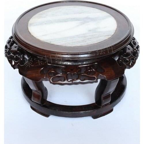 Black catalpa wood real wood marble carvings household act the role ofing is tasted furnishing articles base
