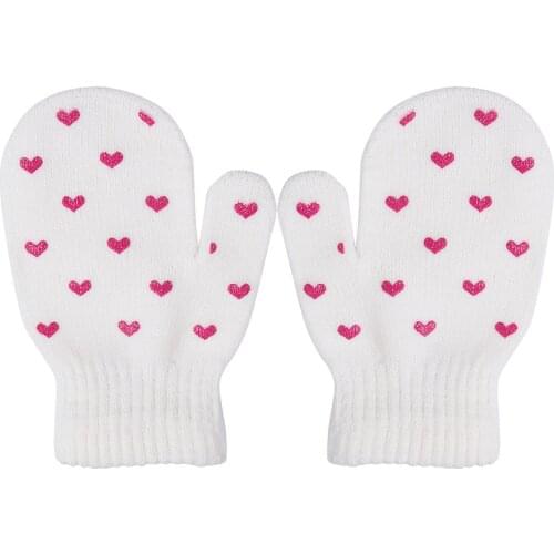 Kids Baby Knitting Warm Soft Gloves Stars Love Heart Pattern Boys Girls Gloves White Blue Gray Winter Mittens Gloves Accessories