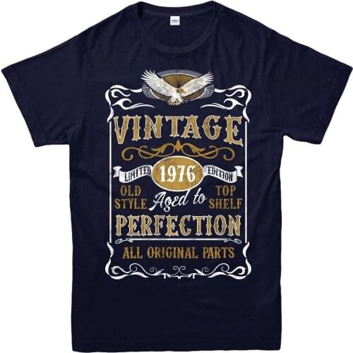 Summer Style New T Shirt Men Made in 1976 Vintage T-Shirt, Born 1976 Birthday Age Year Gift Top Funny Casual tee shirts tops