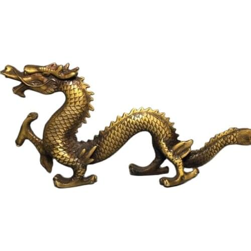 Chinese Old Copper Collection Pure Copper Dragon
