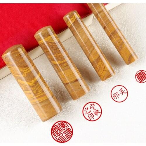 Chinese Traditional Style Natural Stone Custom Name Stamp With Box Inkpad Retro Personal Seal Gift For Teacher Student Friends