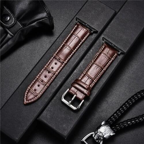 Classic Leather Watchband for Apple Watch Series 6 5 4 3 Business Leather Band Bracelet 44mm 42mm 40mm 38mm Straps for iwatch