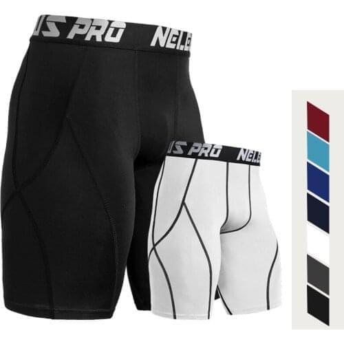 50Pcs/Lot 2020 New Compression Shorts Men Line Short Tights Skinny Bodybuilding Breathable Mans Bottom Fitness Shorts Men