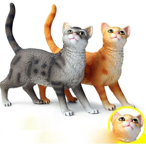 14*4.5*14.5CM Large domestic cat pet cat Persian cat child solid simulation wild poultry livestock animal model
