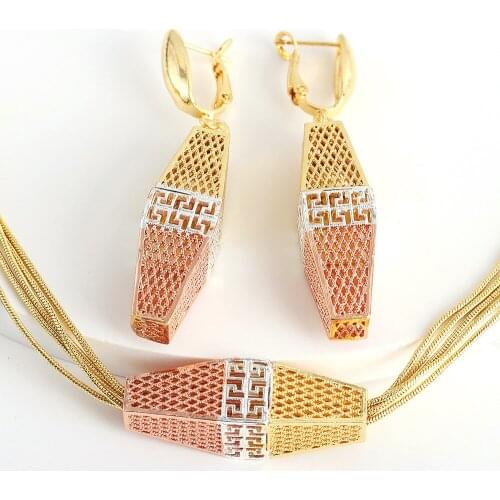 Fashion Jewelry Bohemia Jewelry Sets For Women Earrings Necklace Pendant Flower Jewelry For Engagement fashion Jewelry Findings