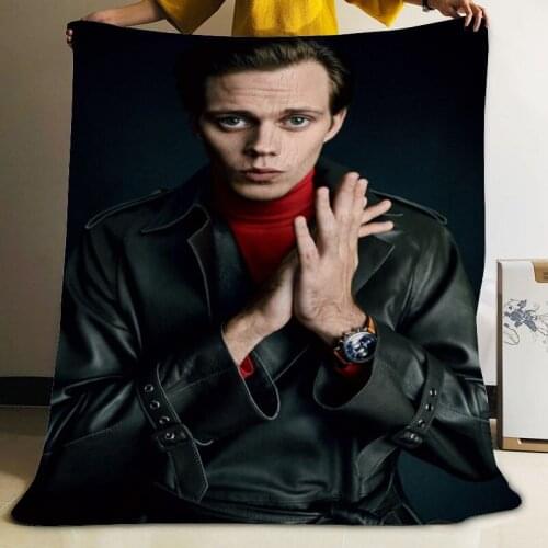 Musife Custom Bill Skarsgard Flannel Blanket Design Your own Blanket Flannel Blankets for Sofa DIY Dropshipping