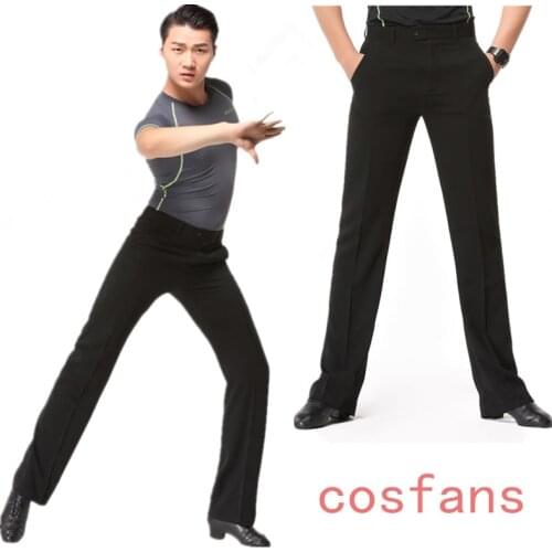 Mens dance trousers New Adult Pants Pocket Pants Black Practice Ballroom Dance Pants stylish rumba Dance Costumnes Latin Pants
