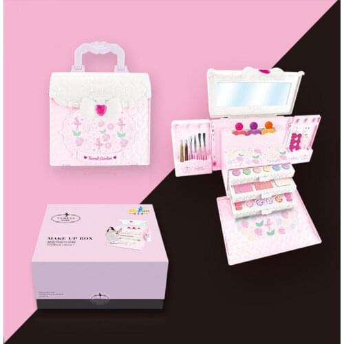 MoFun Children Baby Cosmetics Vanity Table Set Simulation Girls Games Water Solubility Play House Makeup Kit for Baby Girls Toys