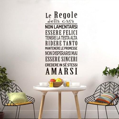 Sticker Muraux Le-regole-della-casa Vinyl Wall Art Decor Mural Decal Living Room Home Decor Poster House Decoration Wallpaper