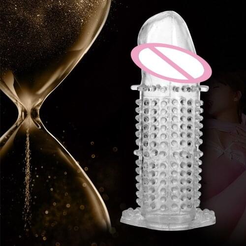 Penis Sleeve G-spot Stimulation Cock Sleeve Reusable Condom Enlargement Penis Rings Sex Toys For Men Delayed Ejaculation