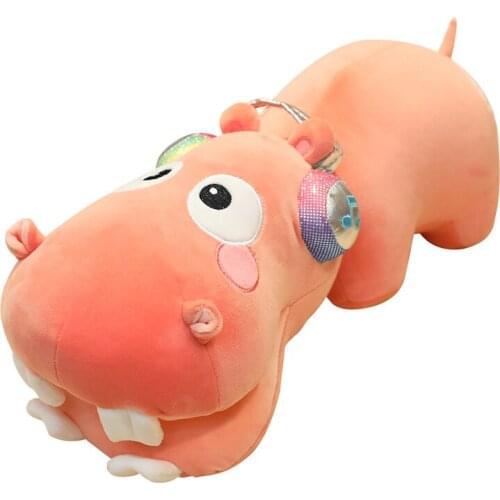 New Lovely 40/60/80CM Big Hippo Pillow Plush Toy Soft Stuffed With Big Teeth Doll Cartoon Cute Gifts For Child Birthday Present