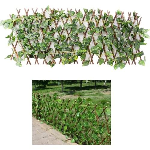 Rattan Garden Outdoor Artificial Trellis Walls Screen Green Leaves Fence Privacy for Outdoor Indoor Garden Fence Backyard