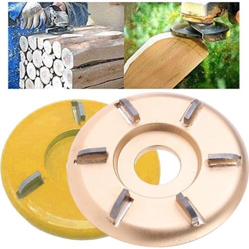 Golden 90mm Diameter Rotary Planer Power Wood Carving Disc Angle Grinder Hexagonal Blade Attachment 22mm Bore Tool