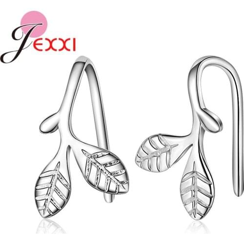 Luxury Brand Women 925 Sterling Silver Earrings Leaf Non Piercing Ear Clip Birthday Gifts Jewelry Accessories Wholesale