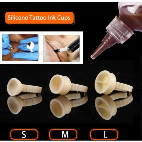 S/M/L Silicone Microblading Pigment cup Semi-permanent Tattoo Ring Cup Glue Holder Divider Tattoo Ink Storage Cups Accesories