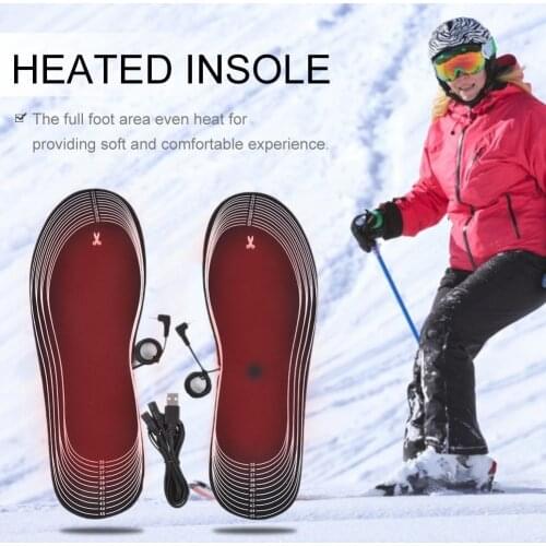 Unisex USB Charging Electric Heated Insoles Shoes Pad Winter Warmer Foot Heating Insole Boots Rechargeable Heater Pads Soles