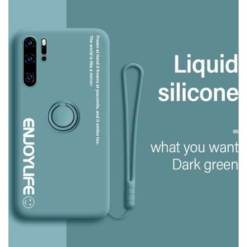 Ultra-thin Silicone Magnetic Phone Case For Huawei P40 P30 P20 Lite Mate 30 20 Pro Honor Ring Bracket Cover