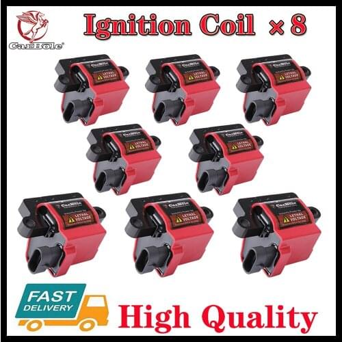CARBOLE UF271 8 Packs High Performance Ignition Coil Square Style For Chevy GMC HUMMER Silverado V8 12558693 4.8L 5.3L 6.0L 8.1L