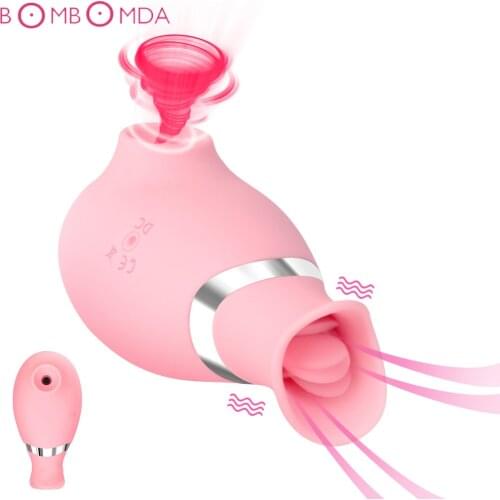 Tongue Clit Sucking Vibrator Clitoris Vagina Stimulator Sex Toys for Women Nipple Sucker Erotic Breast Massager Oral Sex Shop