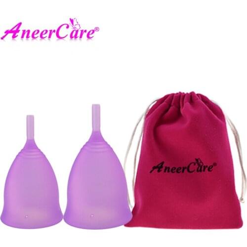 2pcs Menstrual Cup for Women Feminine Hygiene Medical 100% Silicone Cup Menstrual Reusable Lady Cup Copa Menstruatio Period Cup