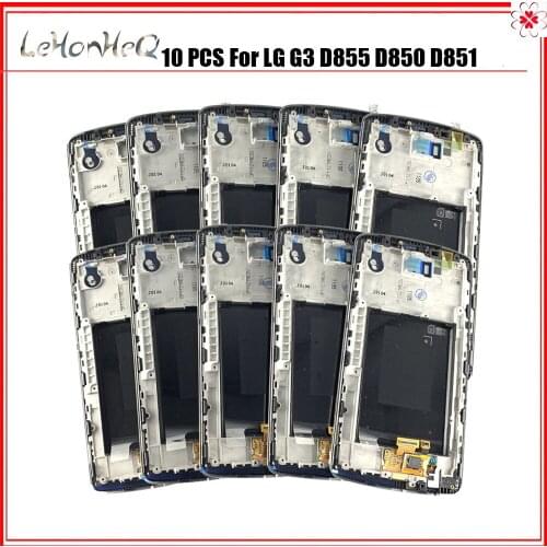 Wholesale 10 Piece/lot LCD For LG G3 Display With Touch Screen Digitizer Assembly Replacement D855 Display With Frame D850 D851