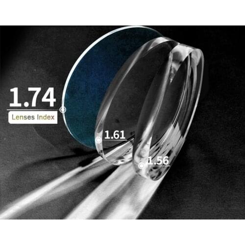 1.74 Single Vision High Refractive Index Aspheric Optical Eyeglasses Prescription Lenses Anti-Scratch and Radiation