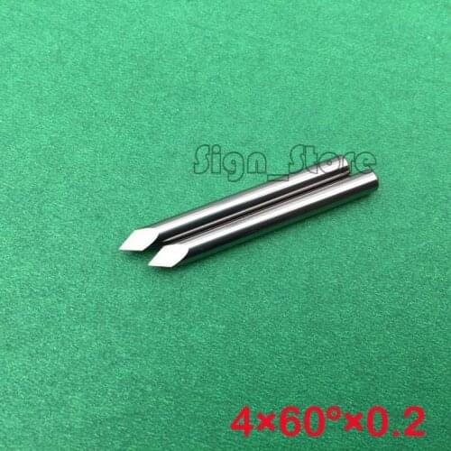 10 pcs 4mm 60 Degree Tool-Tip 0.2MM Three Face CNC Router Bits Carbide Cutters Precision Engraving Tools for CNC Machine