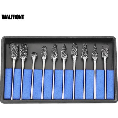 10pcs/set Tungsten Carbide Steel Burrs Rotary Files Drill Bits Metalworking Carving Tools 3*6mm/2.35*6mm