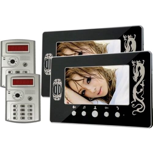 2V2 7 Inch LCD Screen Wired Video Door Phone Intercom System