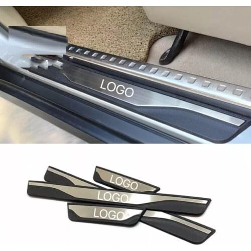 4pcs/lot car stickers for 2012-2017 FIAT PUNTO ultra-thin Stainless Steel Door Sill Scuff Plate 4pcs/lot car acessories