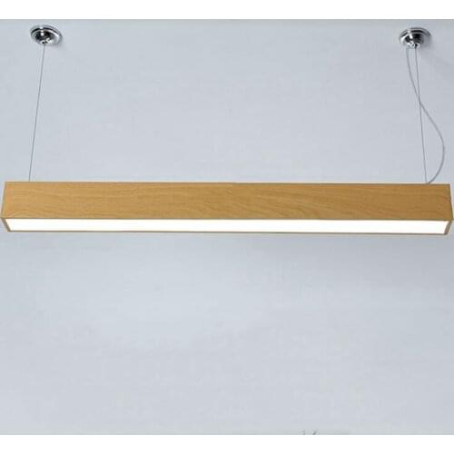 Imitation wood grain LED strip office hanging lamp bedroom study indoor lighting office/mall/hotel project lighting