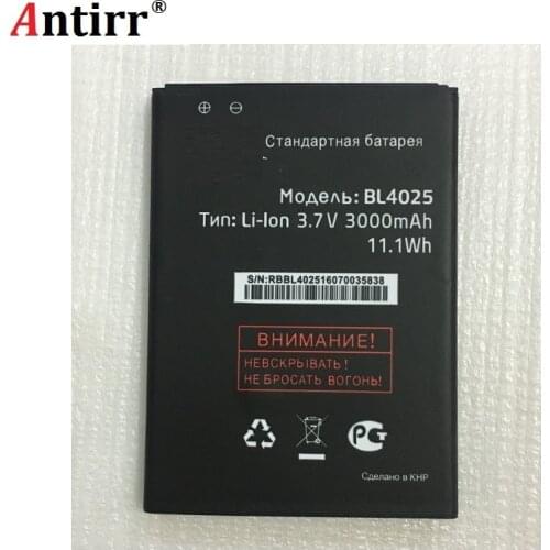 Antirr 1Pcs high quality BL4025 BL 4025 3000mAh Replacement Lithium battery For Fly IQ4411 IQ 4411 Phone Batteries
