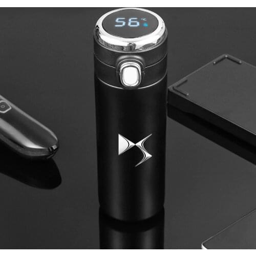 400ml Car Intelligent Thermos Flask Travel Insulated Sport Cup Stainless Steel Vacuum Water Bottle For DS SPIRIT logo styling