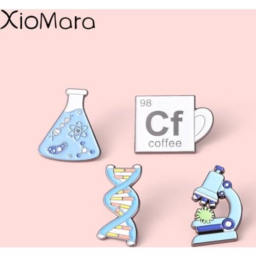 DNA Biological Experimental Enamel Pins Microbial Cells Science Chemistry Pharmacist Brooch Badge Lapel Jewelry Gift For Friends