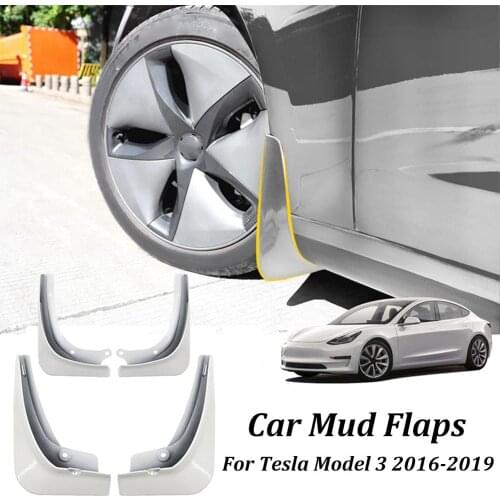 Car Mud Flaps Splash Guard Fender White Mudguard For Tesla Model 3 2016-2019 Hot Selling