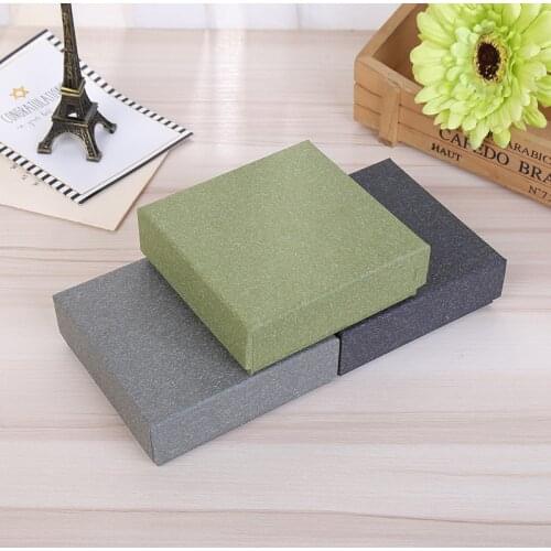 DoreenBeads Jewelry Boxes Paper Gift Box Vintage Green Grey Black Ring Box Necklace Box 9*9*3cm Multicolor Simple Style1 Piece